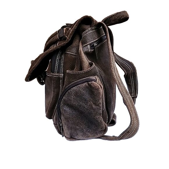 brown leather wine backpack The Iconic Bag® with Cotton Coach Kleo Backpack in Color:Blue&Orange Baseball Swag shell construction